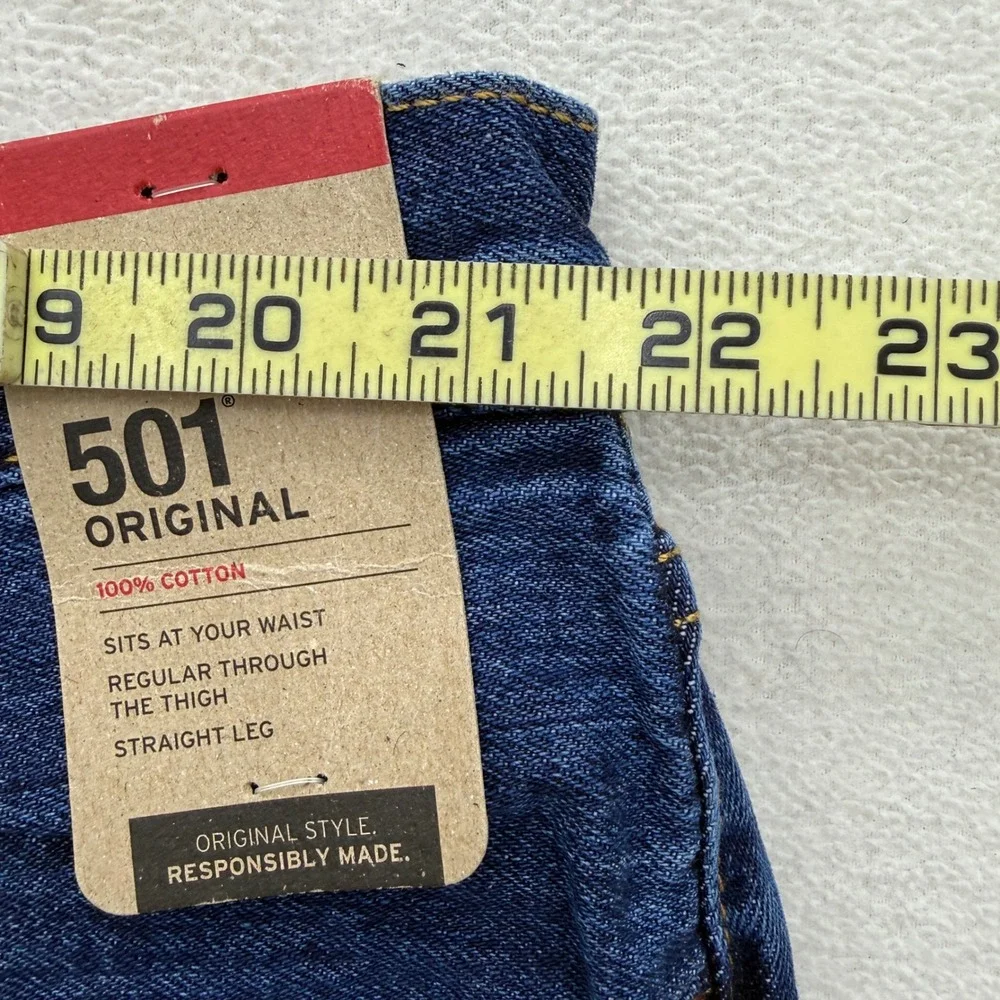 Levi's 501 Original Jeans Mens 44x30 Blue Straight Leg Button Fly Denim
